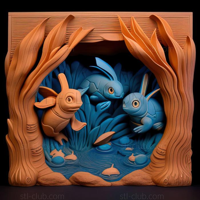 3D model A Mudkip Mission Secret Pond Full of Mizugorou (STL)